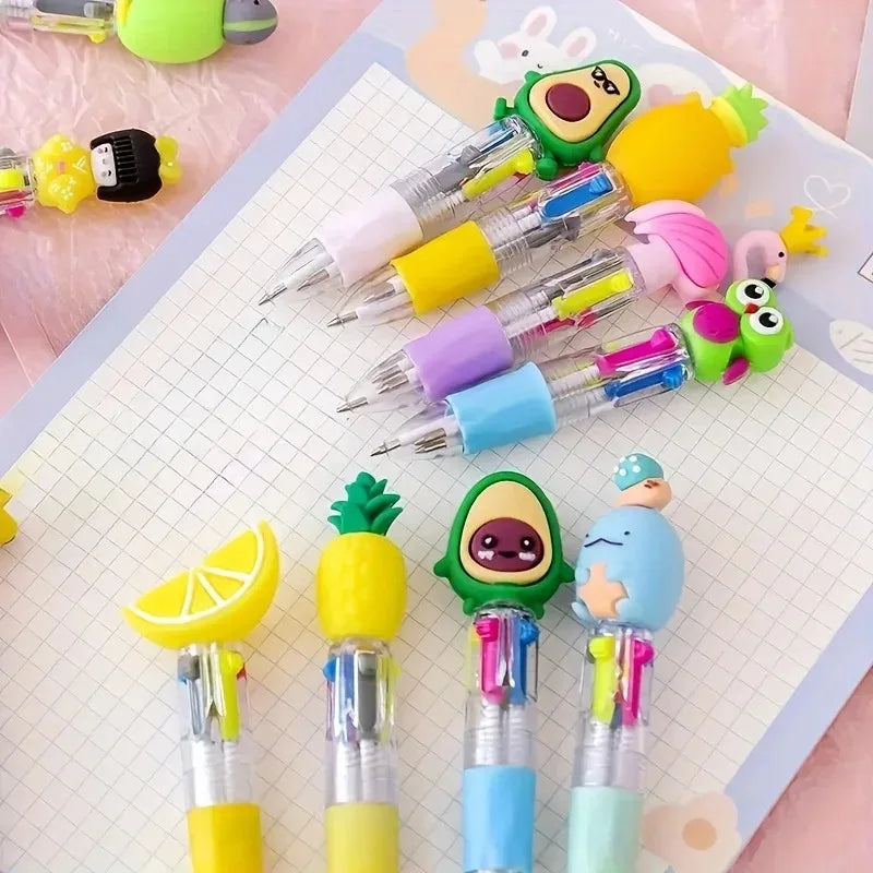 1-100PCS/Lot Kawaii Cute Cartoon Mini Ballpoint Pen Unicorn Flamingo Retractable Stationery Gift for School & Office Supplies