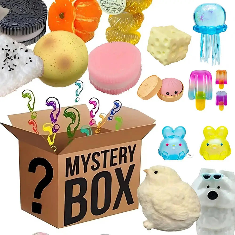 Hot Blind Box Mystery Kawaii Cat Paw Mochi Squishy, Simulated Food Fidget Toy, Cute Squeeze Foot Toy Antistress Stress-Relief