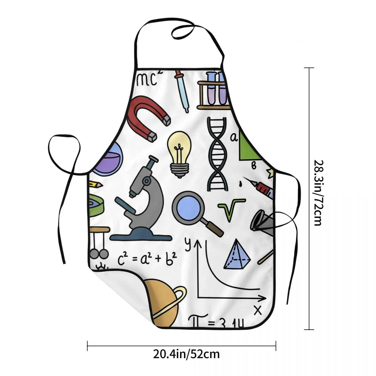 STEM Icons Science Math And Technology Teacher Aprons Chef Cooking Tablier Bib Kitchen Cleaning Pinafore for Women Men Painting