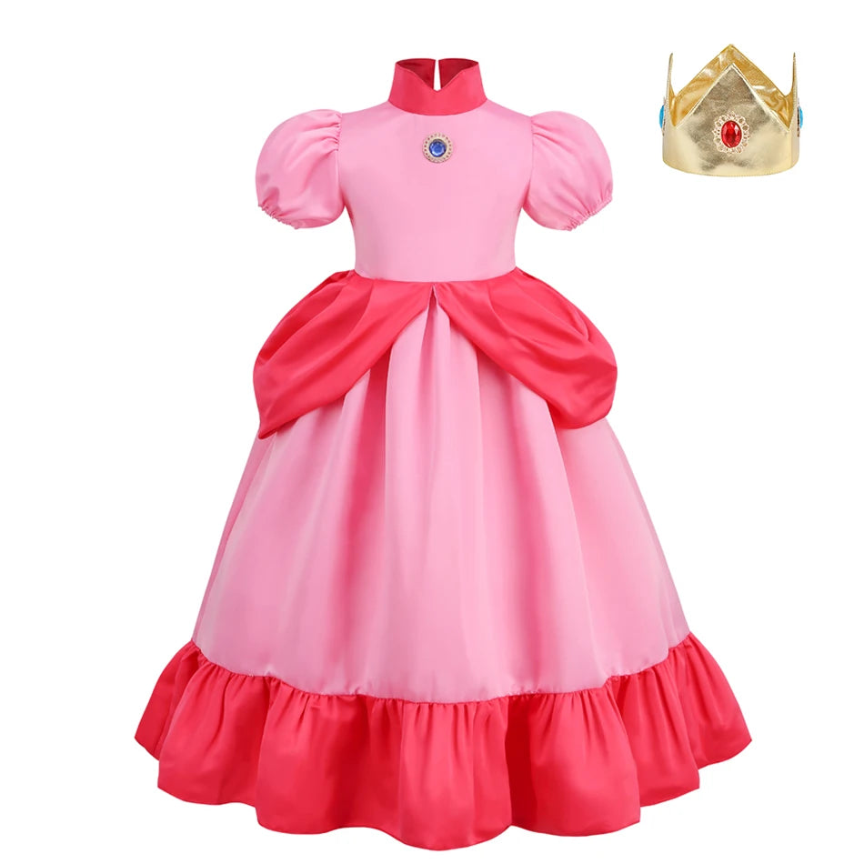 Daisy Girls Princess Dress Cartoon Movie Cosplay Costume Summer Kids Orange Party Outfits 2-10 Years Halloween Fancy Clothes