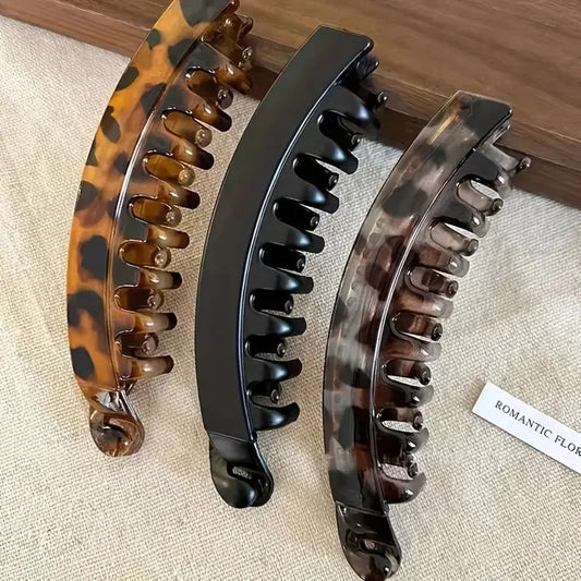 1/3Pcs High Volume Hair Clips Women's Large Banana Clip with Back Comb for Ponytails Vertical Twist Barrette Hair Accessory