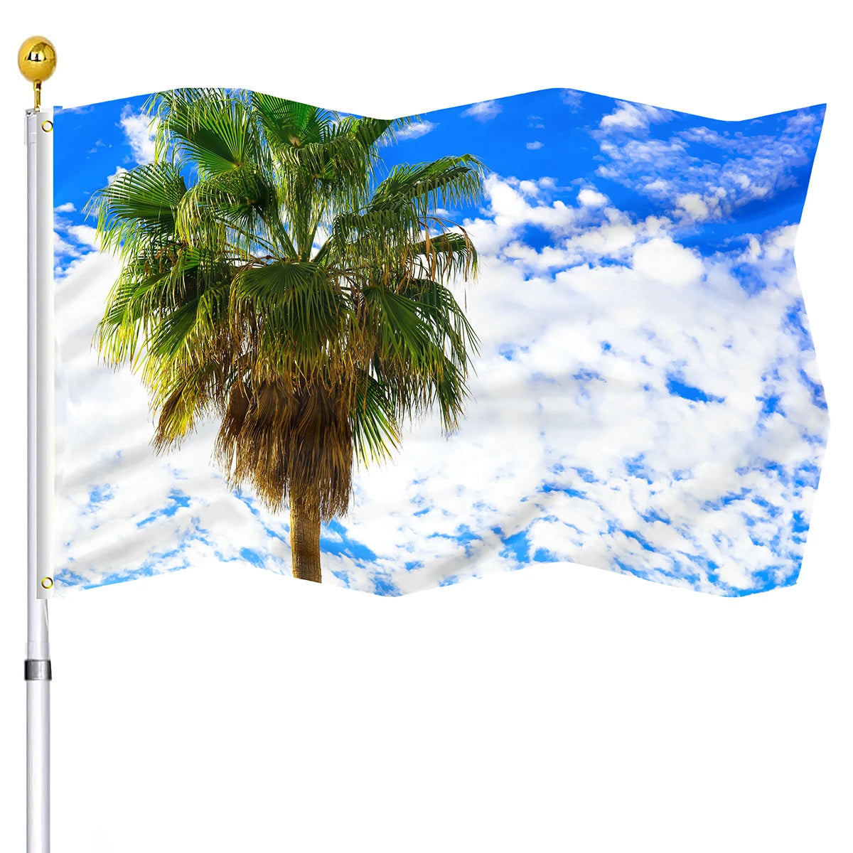 Summer Beach Holiday Decorative Flag Seaside Sunset Chairs Coconut Trees Flags House Indoor Outdoor Decor with Brass Grommets