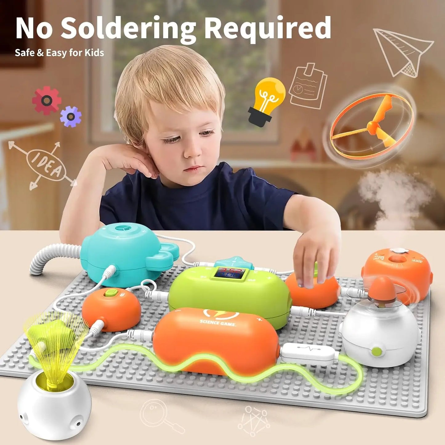STEM Science Kit for Kids - Electronics Exploration Toy, 31 Parts & 300+ Projects, No Soldering, Ages 3-12