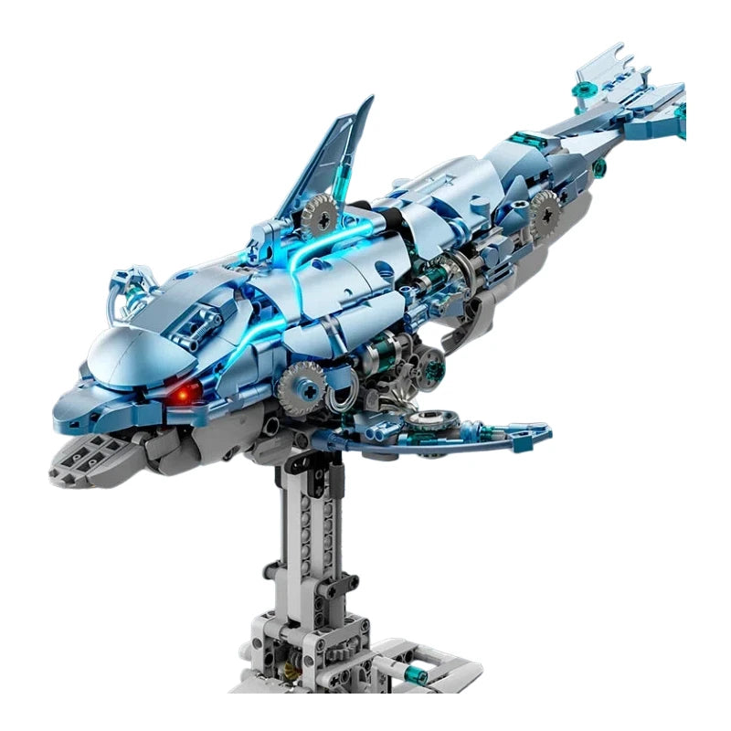 Creative Technical Mechanical Animal Building Blocks, Whale Dolphin Crocodile Owl Model Kit, STEM Educational Toy Gift for Kids