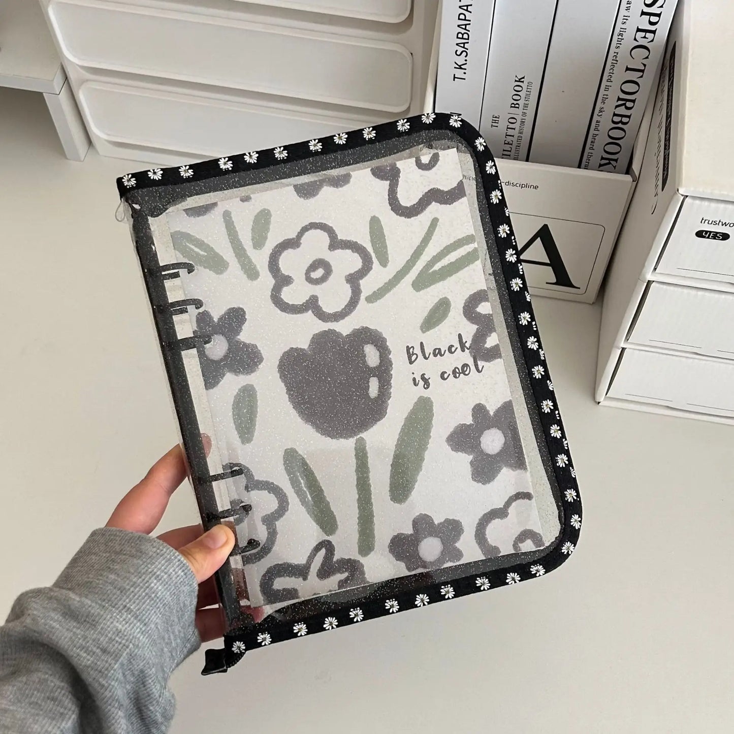 A5 A6 Zipper Binder Photo Card Collection Book Postcard Organizer Diary Notebook School Stationery