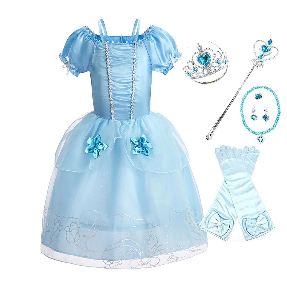 Baby Girl Rapunzel Costume Children Sleeping Beauty Belle Sofia Dress Kids Halloween Carnival Party Princess Dress Girl Disguise