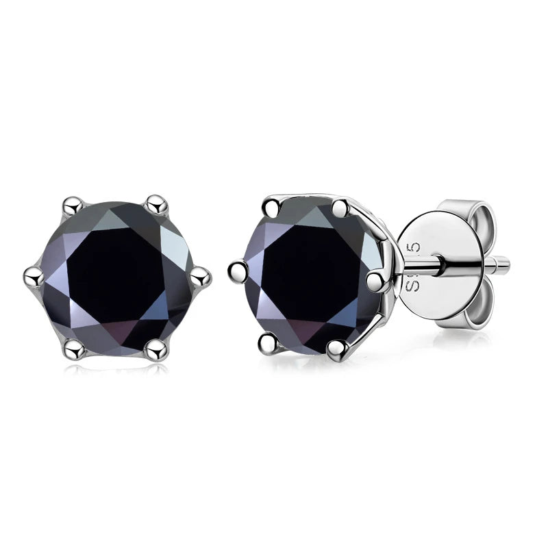 JoyceJelly 1/2/4CT VVS D Color Moissanite Russian Cut 8H8A Lab Diamond Stud Earrings For Women S925 Sterling Silver Fine Jewelry
