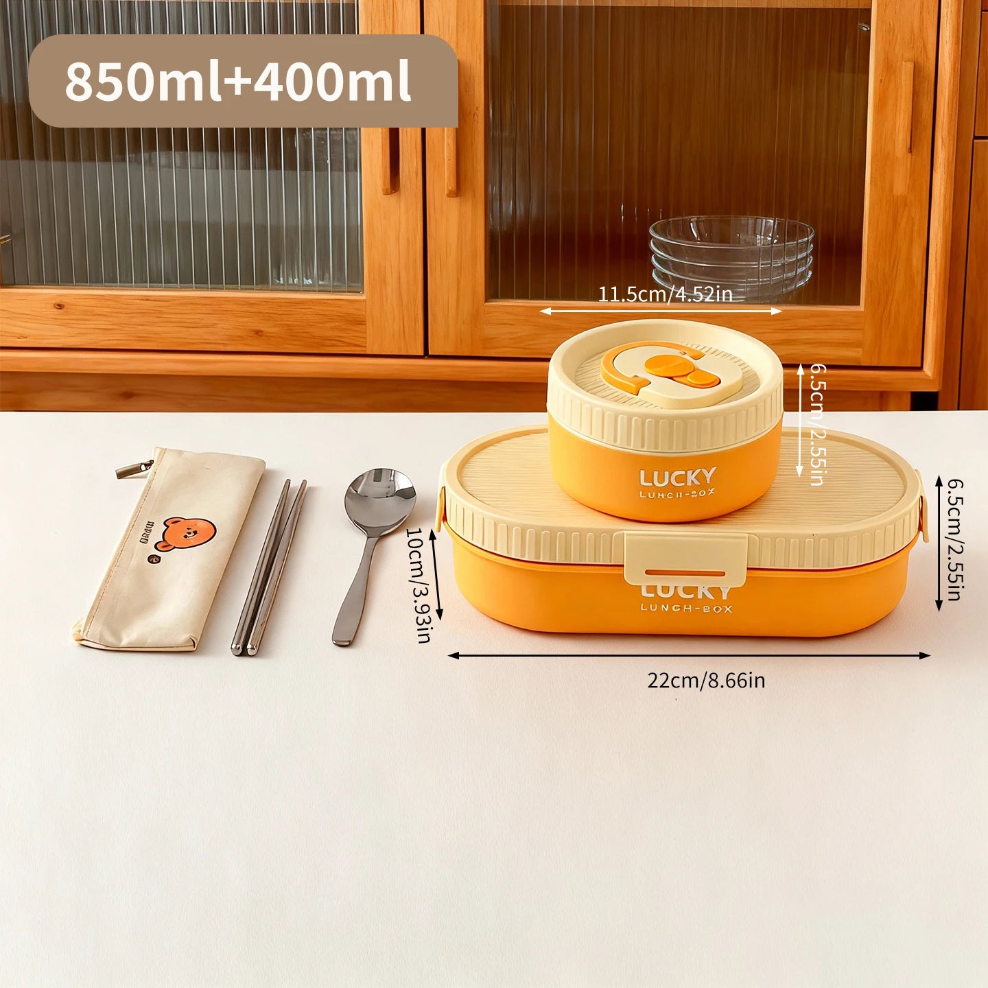 WORTHBUY 304 Stainless Steel Oval Insulated Lunch Box For Kids Student Portable Leak Proof Divided Food Container Microwave Safe