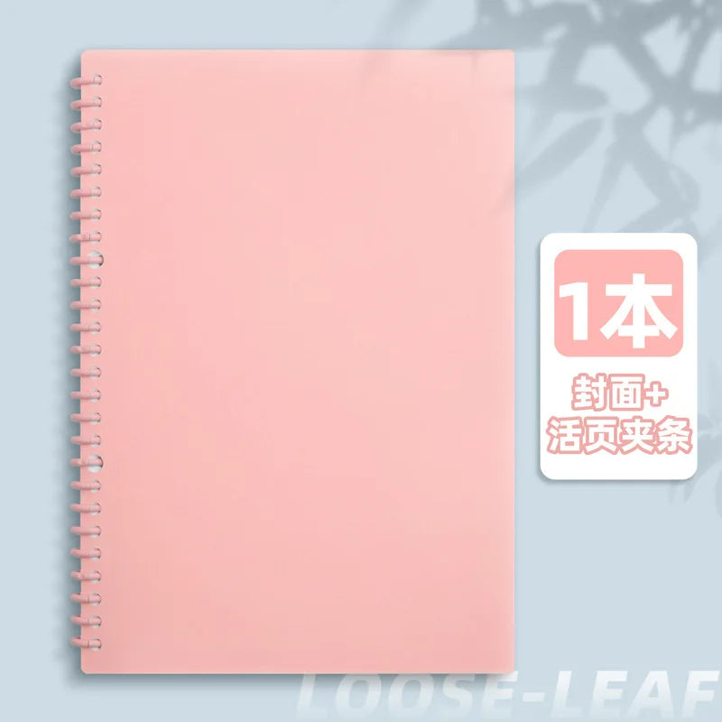 A4/A5/B5 Removable Spiral Notebook 60 Sheets Underline/Blank Loose Leaf Journal Macaron Binder for Students