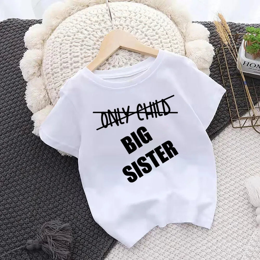Promoted To Big Sister Kids T-Shirt Childrens T Shirt Baby Announcement Top Toddler Tshirt Summer Clothes Girls Short Sleeve Tee