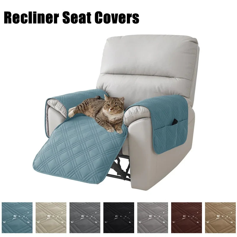 1Seater Quilted Recliner Sofa Seat Cover Dogs Pets Kid Anti-Slip Chair Covers Anti-wear Armchair Cushion Furniture Protector