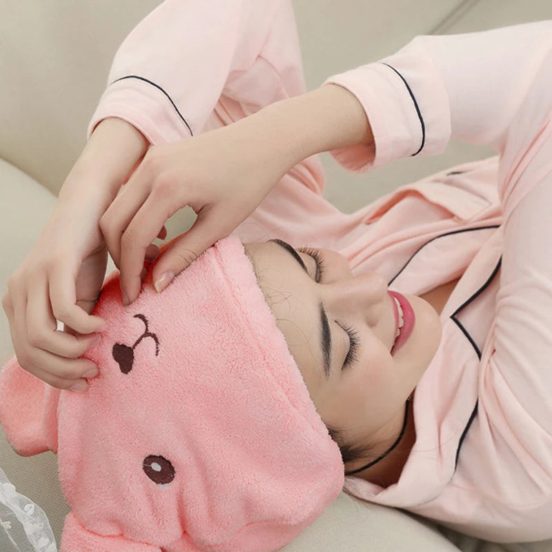Thinnest Dry Hair Cap For Women Quick-drying Absorbent Microfiber Head Towel Korean Cute Bear Embroidered Shower Cap Towel