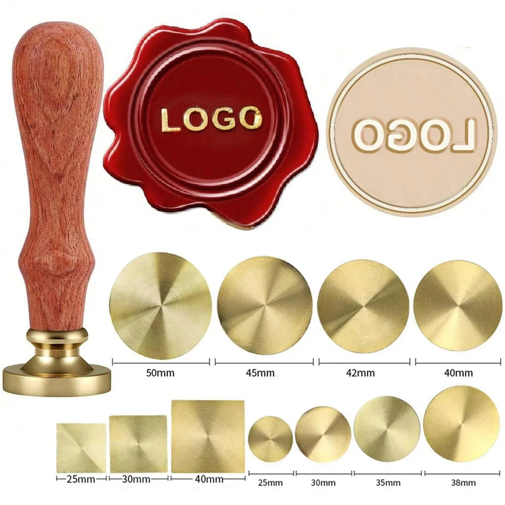 Custom Brass Wax Seal Stamp – Personalized Logo Head in 25–50mm