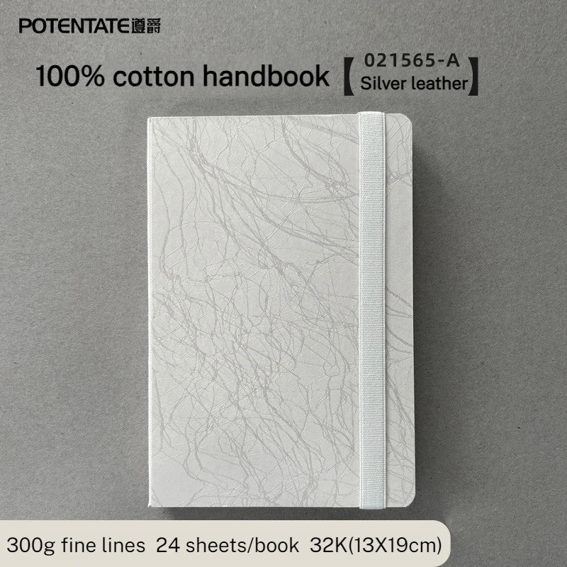 POTENTATE 100% Cotton Square Watercolor Paper Book 24 Sheets 300g Art Painting Drawing Paper Sketchbook Journal Drawing Notebook
