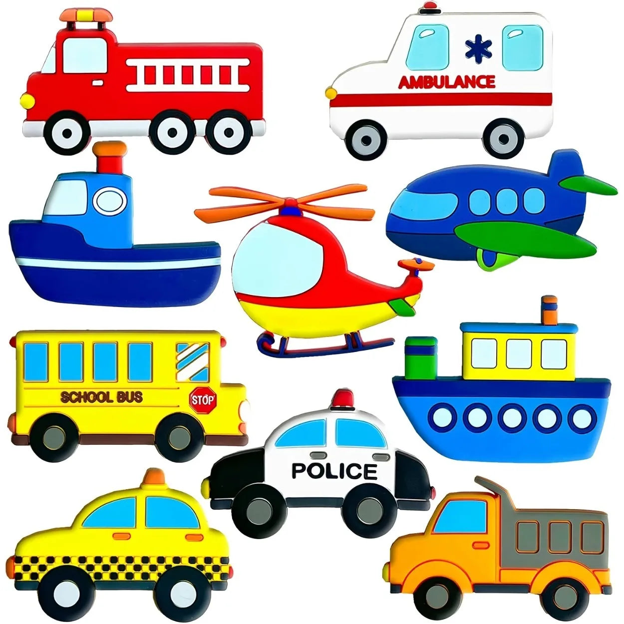 Fridge Magnets for Kids | Car, Ship, Plane & Vehicle Transportation Themed | Educational Learning Magnets, Whiteboard Toy & Gif