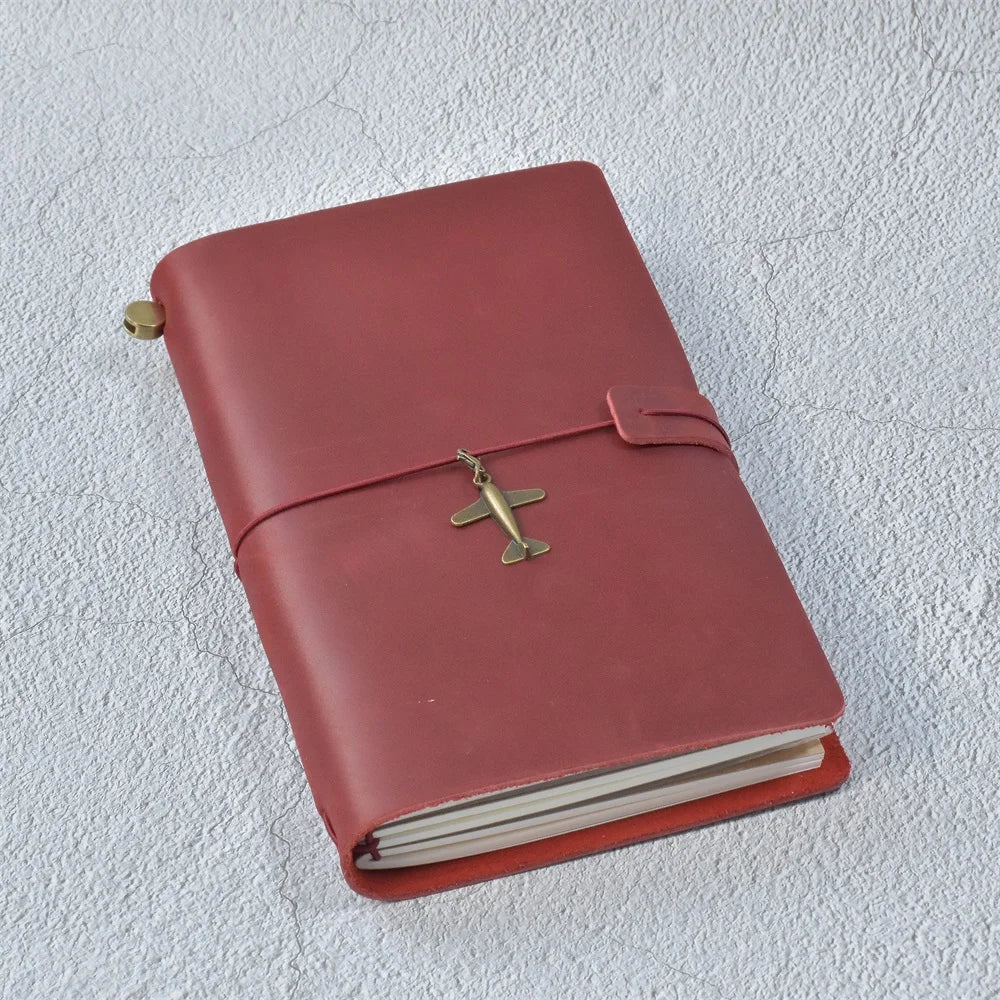 100% Genuine Leather Journal Refillable Travel Notebook Retro DIY Handmade Diary Sketchbook School Office Gift Customized