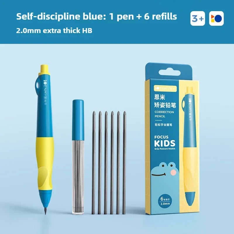 ENMY 2.0mm Mechanical Pencil Set Posture Correction Anti-Break Lead for Kids Children Writing School Supplies Korean Stationery
