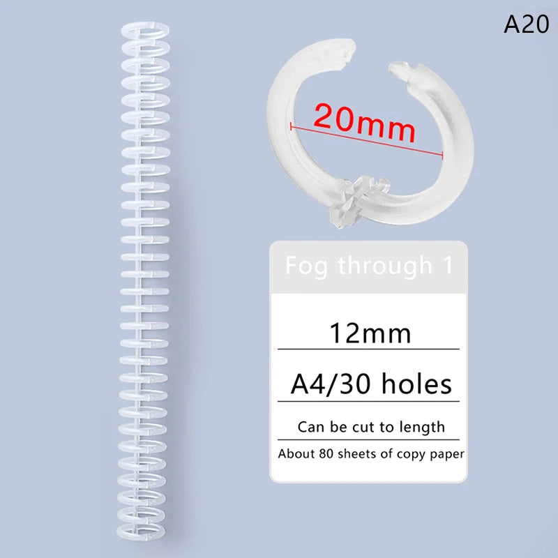 1 Pc 30 Holes Loose-leaf Plastic Binding Ring Spring Spiral Rings Binder Strip For A4 Paper Notebook Stationery Office Supplies