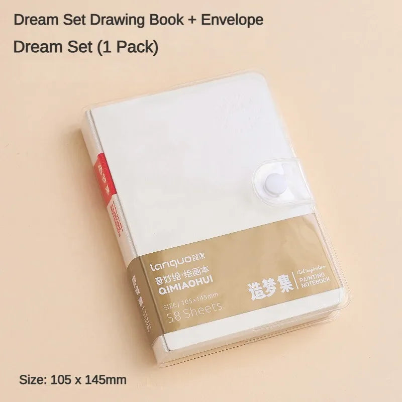 58 Sheets Borrence Drawing Notebook Sketchbook Handheld Portable Watercolor Coloring Book Oil Paint Gouache Notepad Stationery