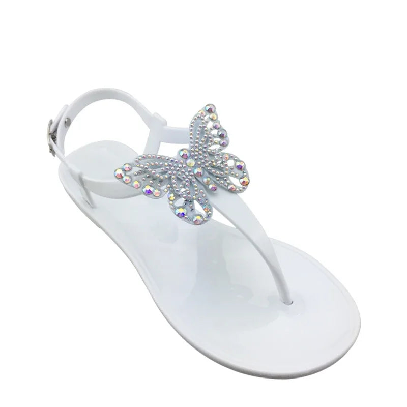 Comemore Clear Shoes Ladies Jelly Shoes Beach Vacation Sandals 2026 New Simple Trendy Flat Shoe Women Flip Flops Chaussure Femme