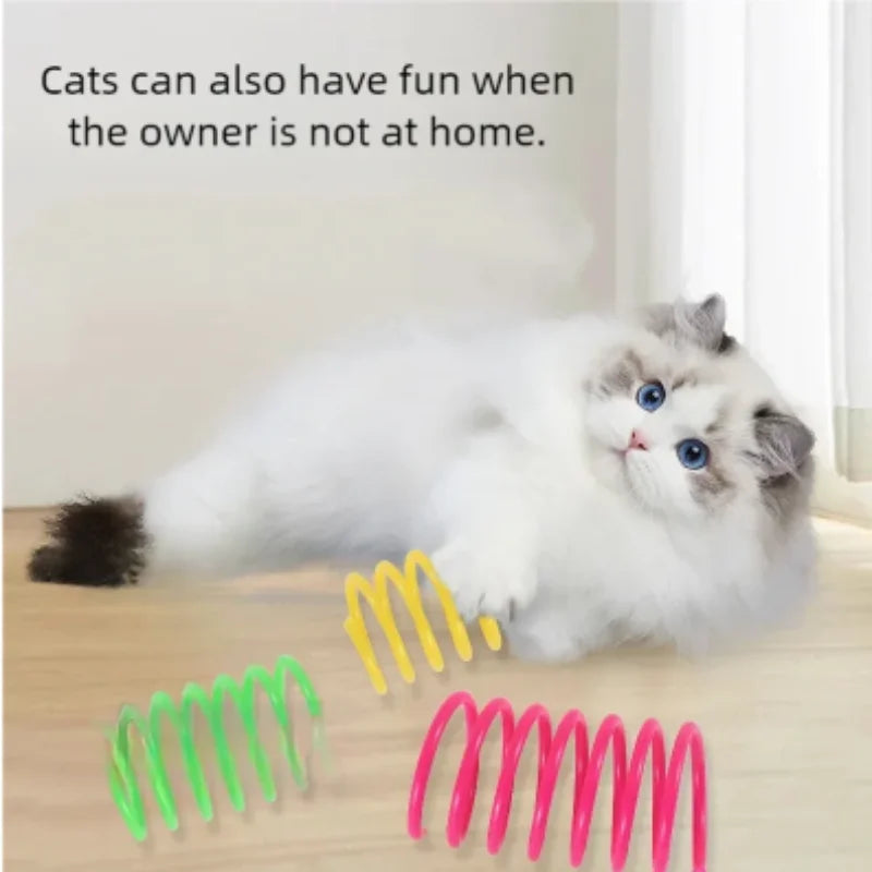 Colorful Plastic Spring Cat Toy Jumping Interactive Pet Supplies Scratch-Resistant Bite-Resistant for Cats