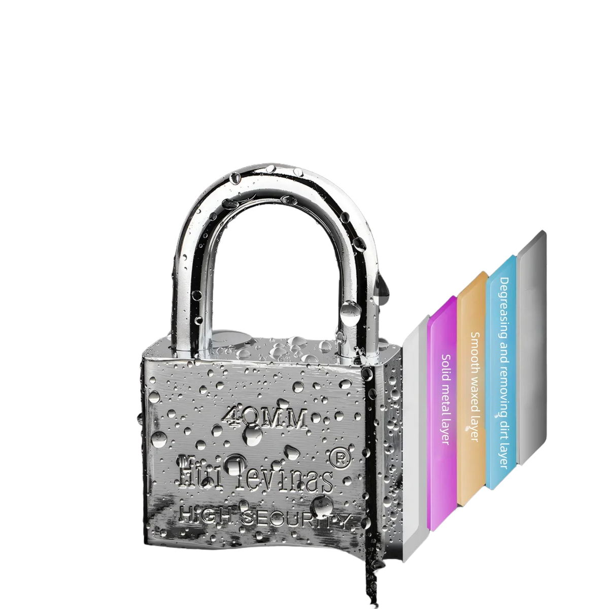 Keyed-Alike Padlock - Waterproof Rustproof Anti-Pry Lock, Long Shackle Padlock for Home, Dorm & Gate Security