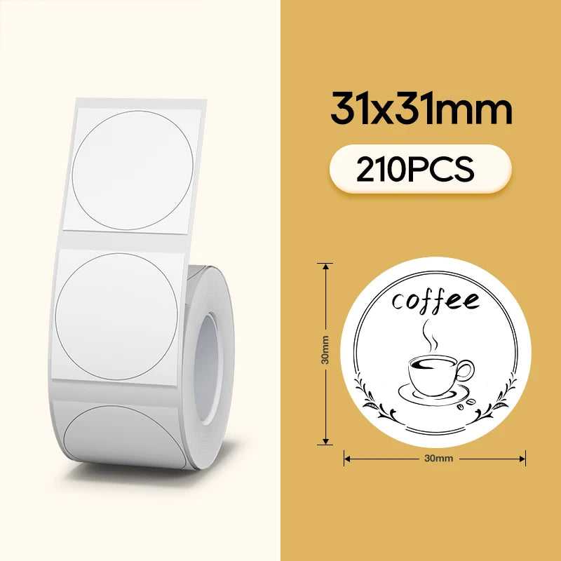 Niimbot Official Label Paper Roll Round White Transparent Sticker Paper Rolls for B21 B1 B203 Label Machine Printer