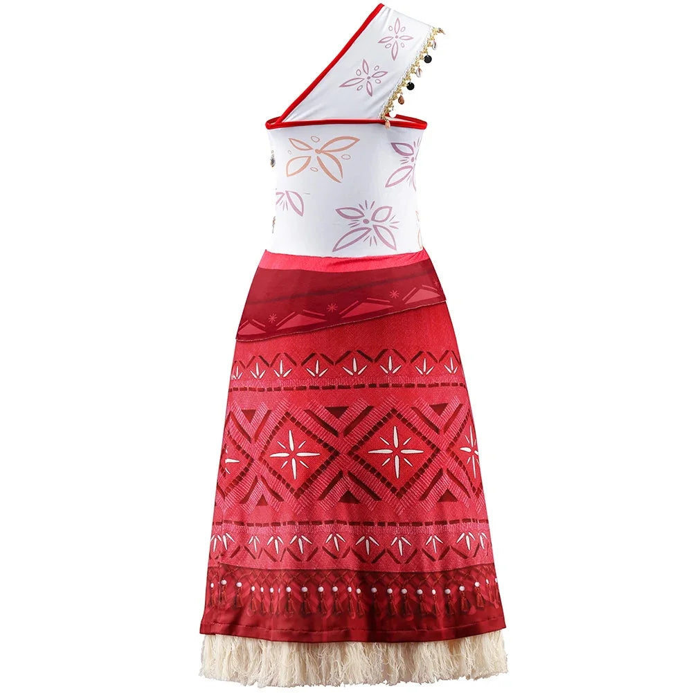 Women Movie Cosplay Moana Costume Tassel Skirt Outfits Ocean Adventure Princess Dress For Adult Girl Carnival Halloween Dress Up