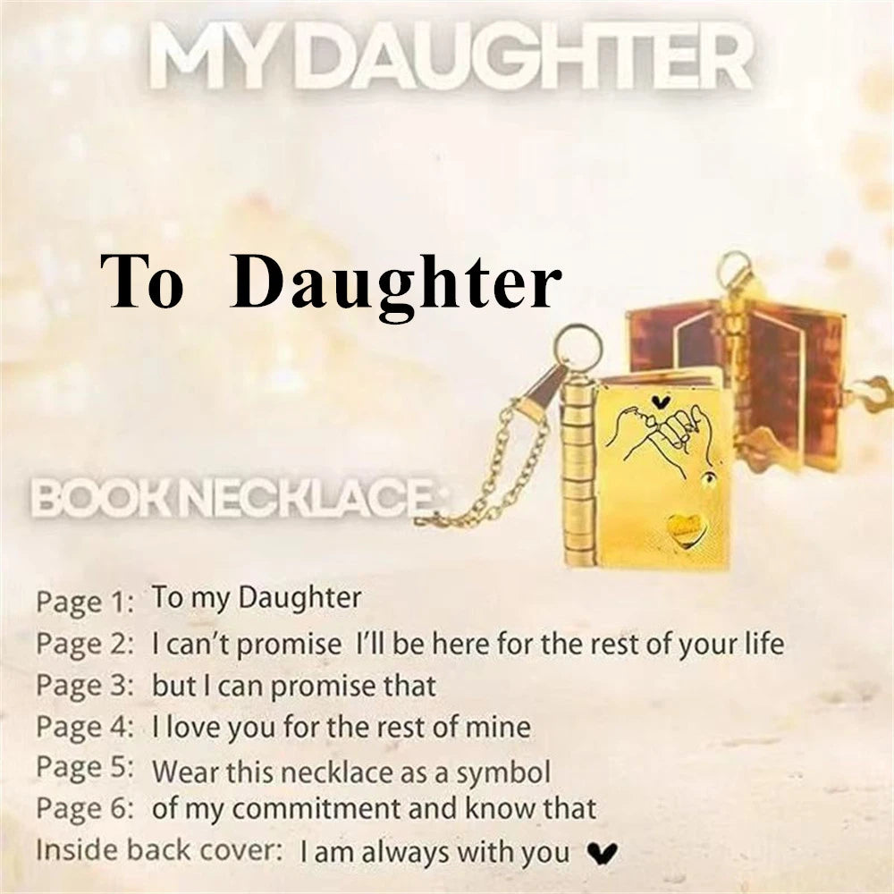Mother’s Day Gift Best Mom Ever Book Necklace Stainless Steel Engraved Book Locket Necklaces Women Daughter Present for Mom