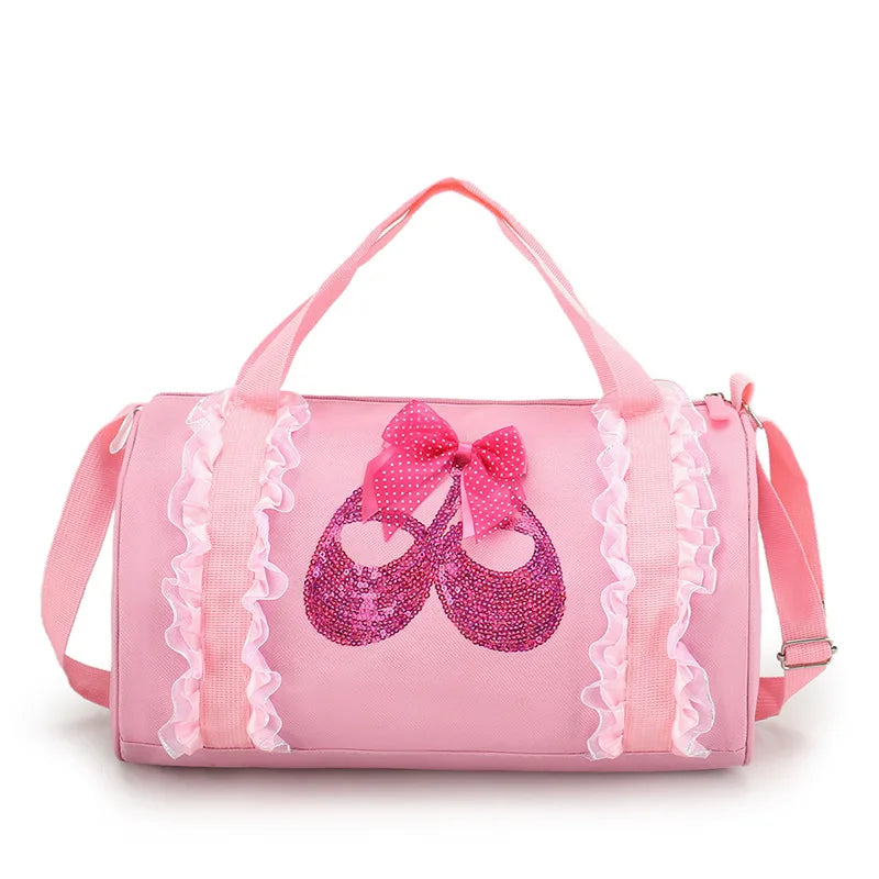 Childrens Shoulder Bag Latin and Ballet Schoolbag Girl Princess Dance Bag Waterproof and Lightweight and Comfortable Breathable