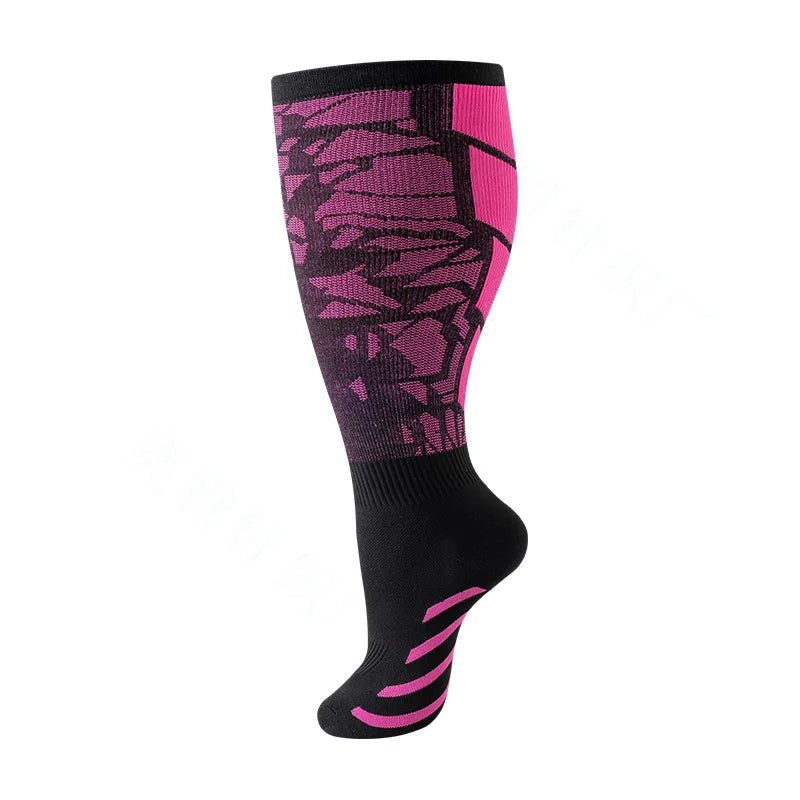2XL-4XL Plus Size Compression Socks for Women Men 20-30 mmHg Wide Calf Extra Large Knee High Flight Sock for Circulation Support