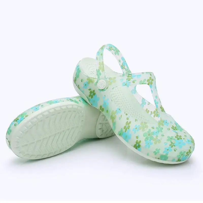 35-40 Womens Sandals Summer Shoes Mules Clogs Female Slippers Mujer Garden Zapatos Soft Bottom Breathable Flower Beach Footwear