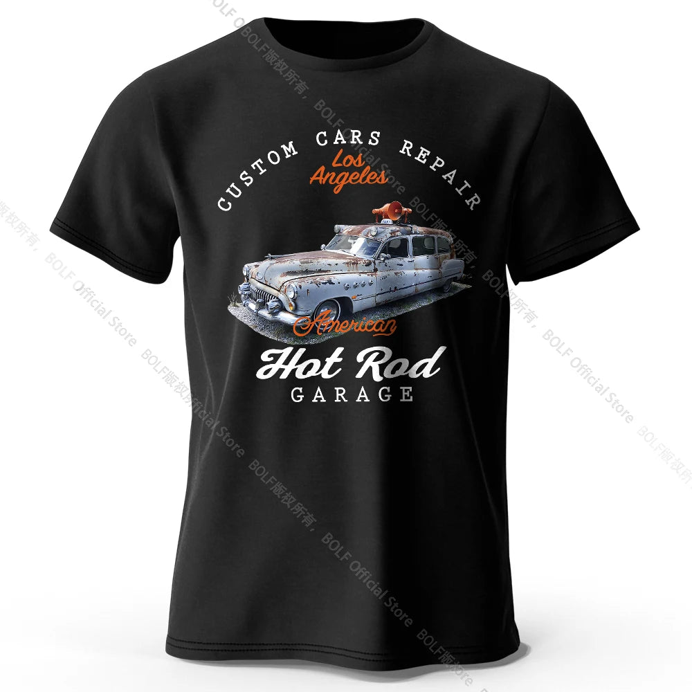 Custom Car Club Patch Printed Unisex Men Women T-Shirt Tees Tops 100% Cotton Embossed Logo Graphic Gearhead Outfit