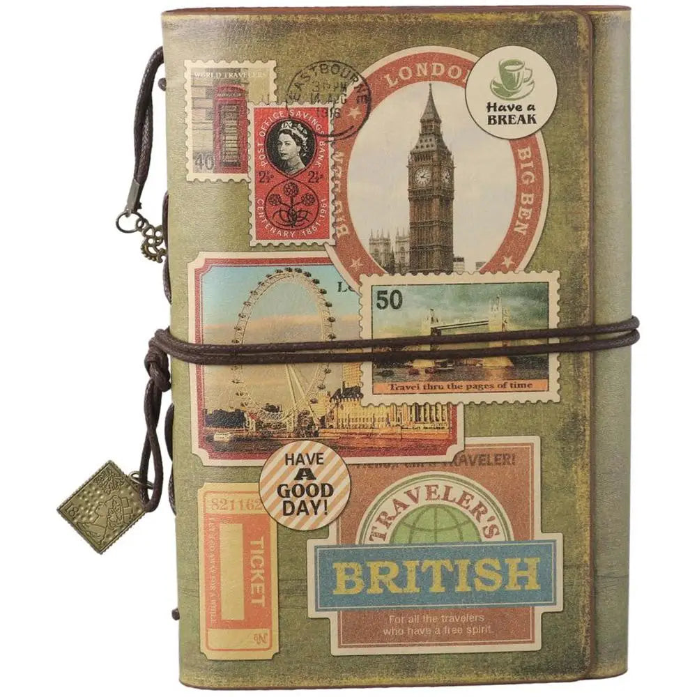 Personal Vintage Traveler Notebook Classic Leather Journal Refillable Writing Pads Gift