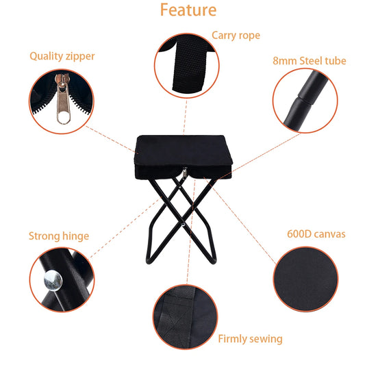 Camping Folding Chair Camptool Handheld Stool Lightweight Beach Fishing Chair For Outdoor Hiking Climbing