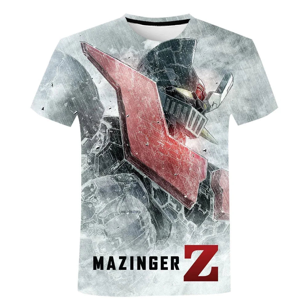 Mazinger Z 3D Print T-Shirts Anime Robot Streetwear Men Women Fashion Oversized Short Sleeve T Shirt Kids Tees Tops Man Clothing