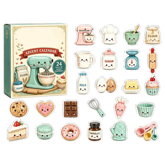 Baking Theme Acrylic Advent Calendar – 24 Hanging Ornament Blind Boxes