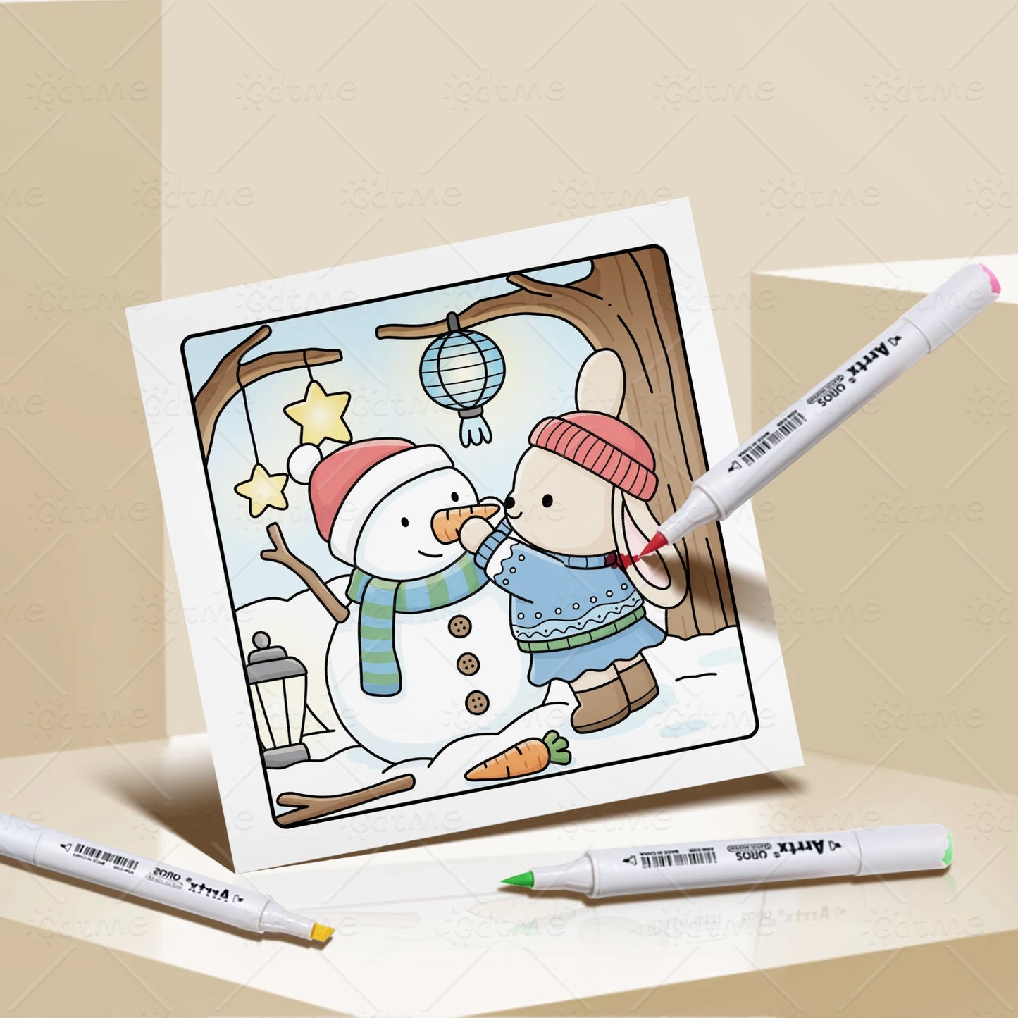 HYGGE HO HO HO SUPER CUTE & COZY CHRISTMAS Coloring Book for Adult Relaxation Kids Educational DIY Painting Drawing Book
