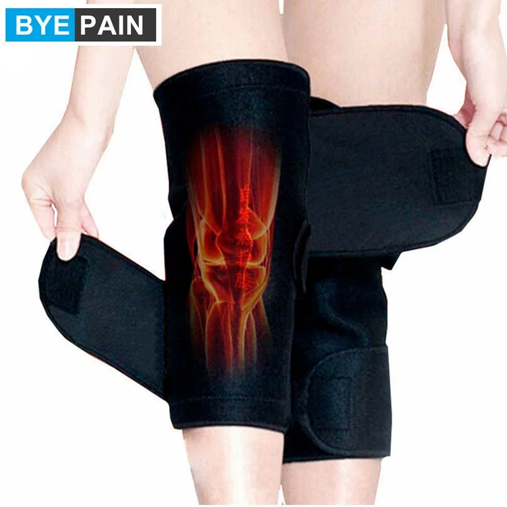 1 Pair BYEPAIN Tourmaline Self -heating Kneepad Magnetic Therapy Knee Support Tourmaline Knee Brace Belt Knee Massager