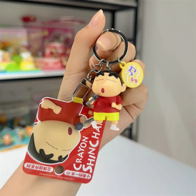 New Crayon Shin-Chan Cartoon Model Keychain Backpack Accessories Bag Pendant Fashion Decor Toy Children Gift