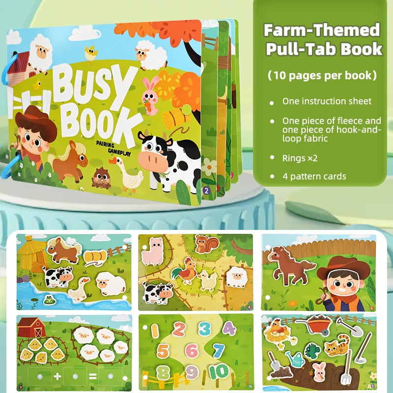 Busy Book for Toddlers Montessori Quiet Book Kids Early Educational Toy Matching Game Preschool Learning Activity Book