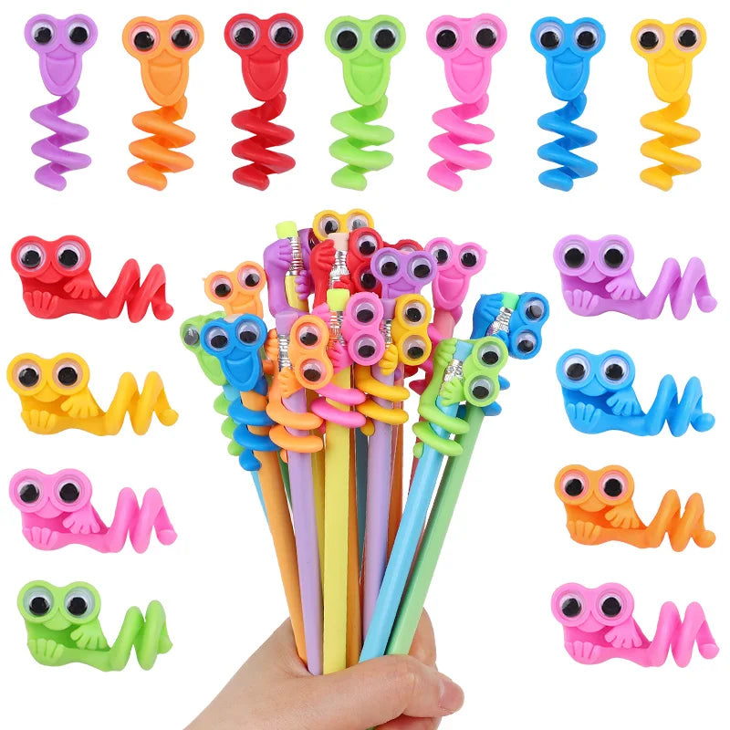 10-50Pcs Cartoon Big Eye Pencil Topper Funny Pen Cap Kids Birthday Party Favors Pinata Filler Christmas Gifts Toy School Rewards