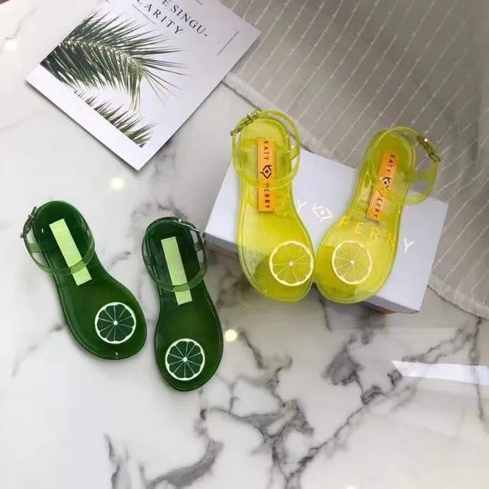 Brand Women Fashion Fruit Summer Sandals Ladies Soft Sole Lemon Jelly Slides Girl Hot Sale Flipflop  SM054