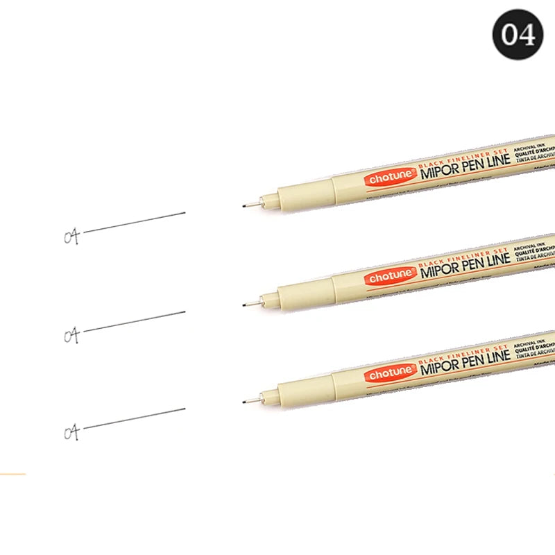 12 Tip Pigment Liner Micron Ink Marker Pen for Manga Draw Sketching Needle Pen Hook Line Pen Sketch Stationery Set Art Supplies