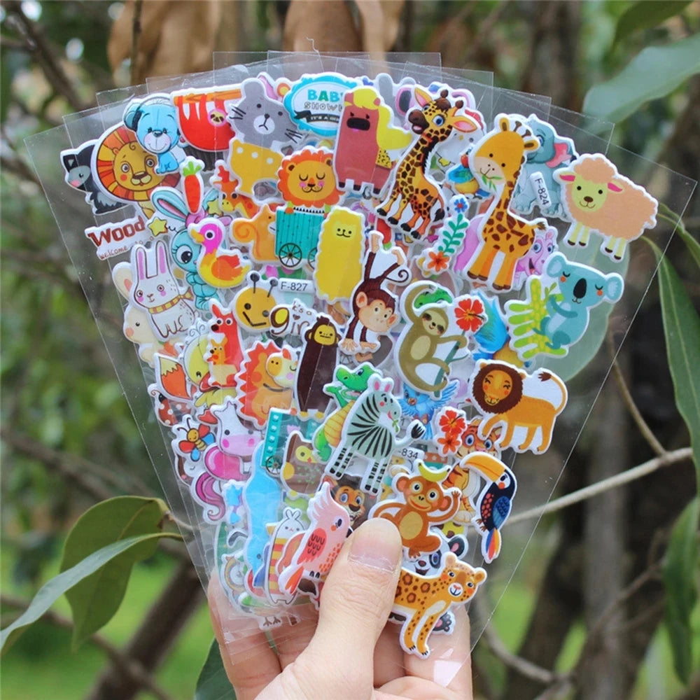 20 Sheets 3D Stickers for Kids Puffy Children Stickers Boys Girls Teachers Reward Craft Scrapbooking Gift Toys