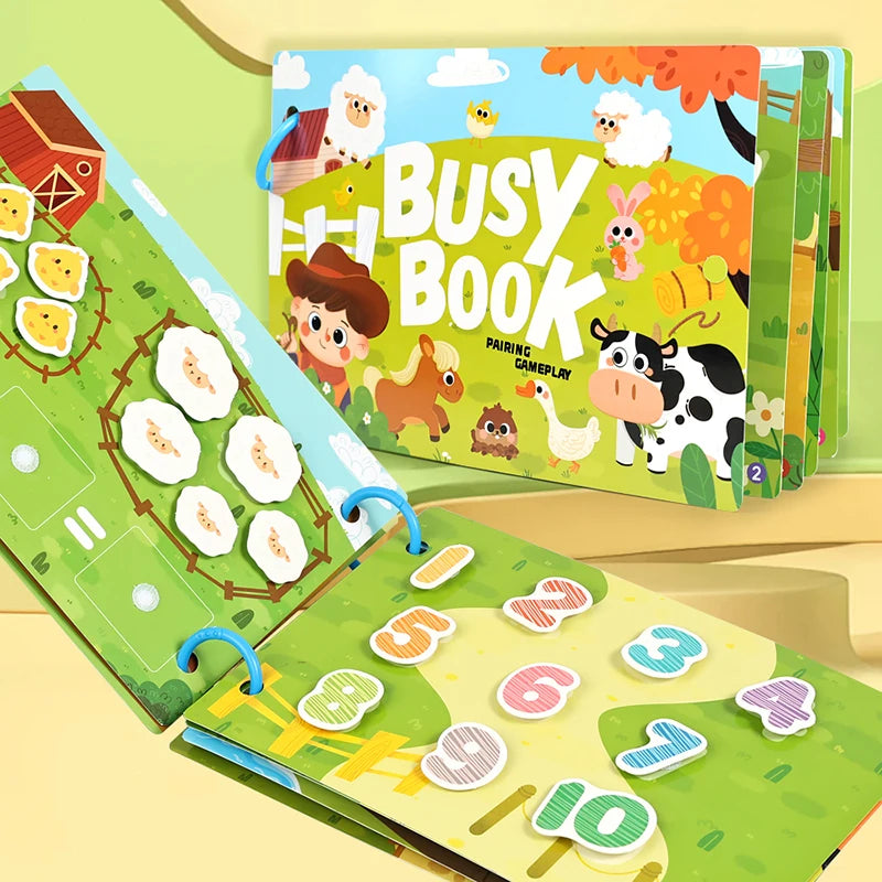 Busy Book for Toddlers Montessori Quiet Book Kids Early Educational Toy Matching Game Preschool Learning Activity Book