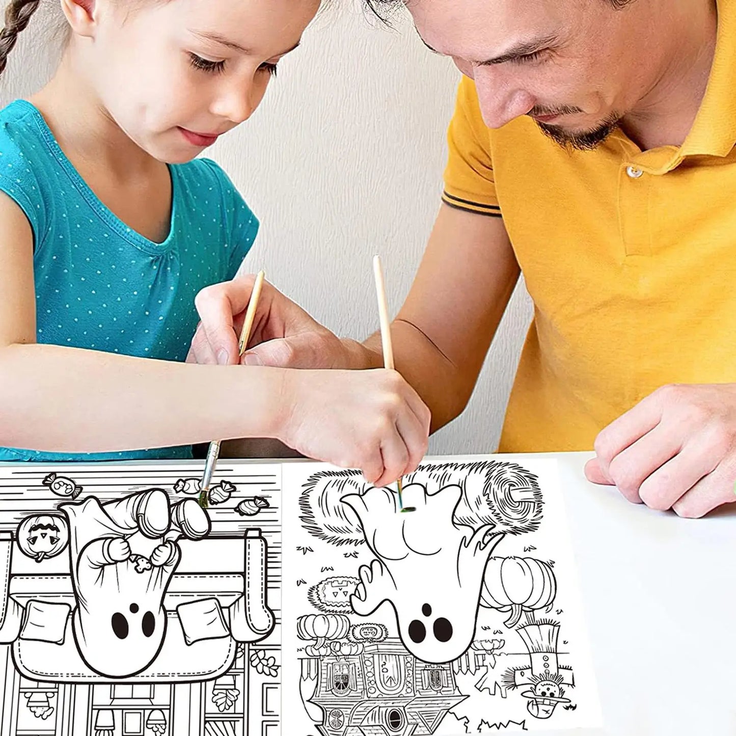 Halloween Coloring Book Cute Halloween Coloring Book 40 Sheets Painting Paper Cartoon Doodle Art for Drawing Journal Adults Kids