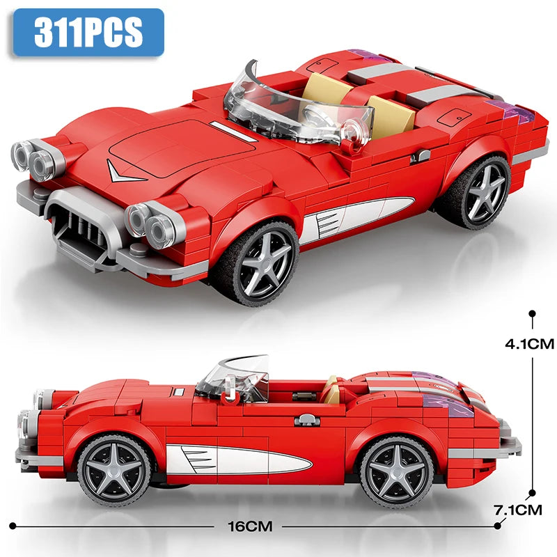 Speed Series Racing Sports Vehiclea Technique Car Supercar Building Blocks Set Bricks Classic MOC Model Toys For Kids