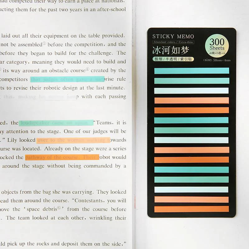 300 Sheets Rainbow Color Index Memo Pad Sticky Notes Paper Sticker Posted It Notepad Bookmark School Supplies Kawaii Stationery