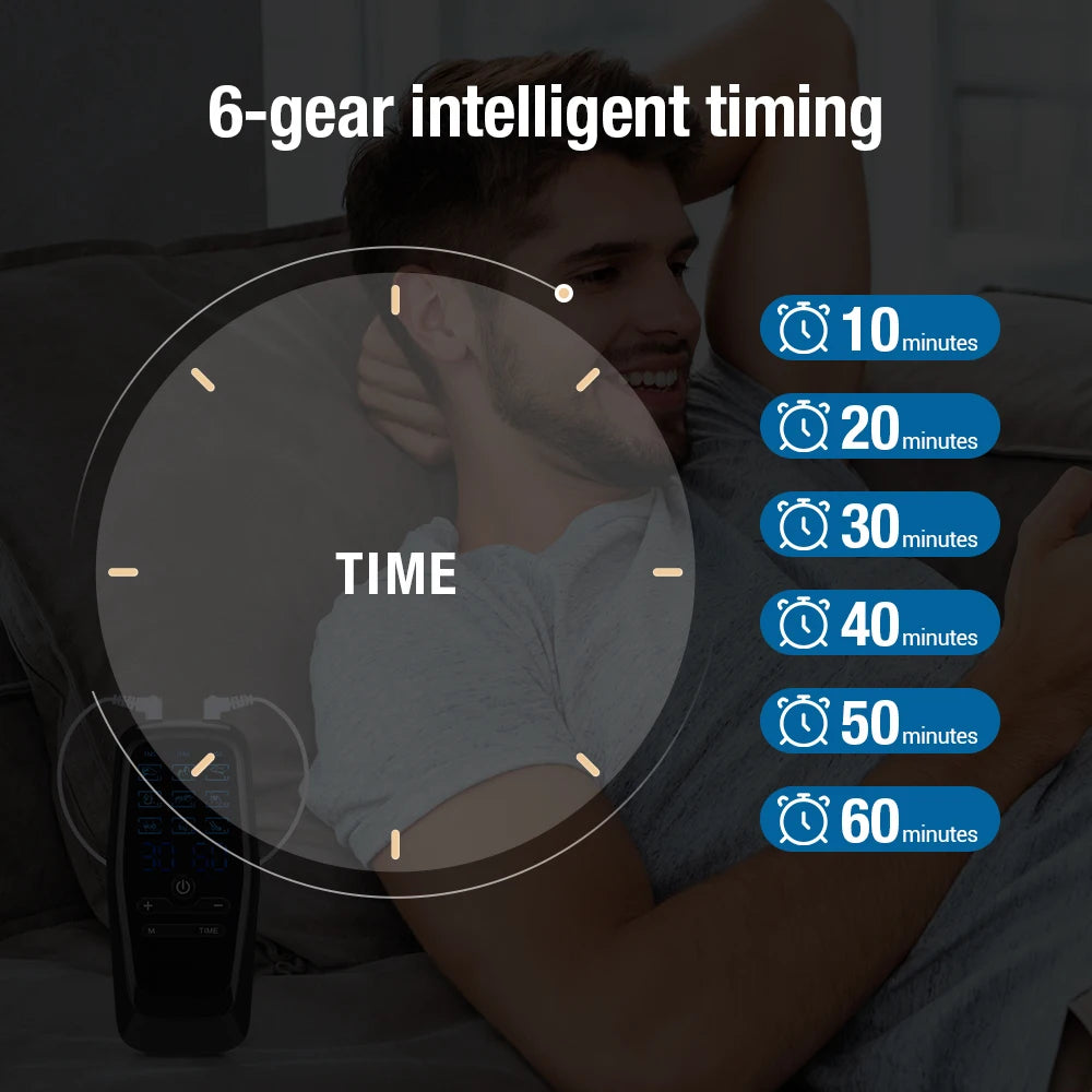 Electric Muscle Stimulator EMS & TENS Unit Pulse Massager for Back Neck Shoulder Knee Joints Full Body Relax 9 Modes 30 Gears